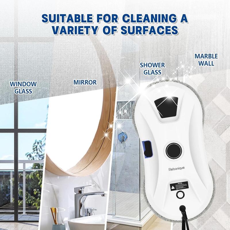 Robot Limpiacristales Inteligente con Pulverización Ultrasónica Automática Succión 5600Pa Control Remoto y Detección de Bordes para Ventanas y Espejos
