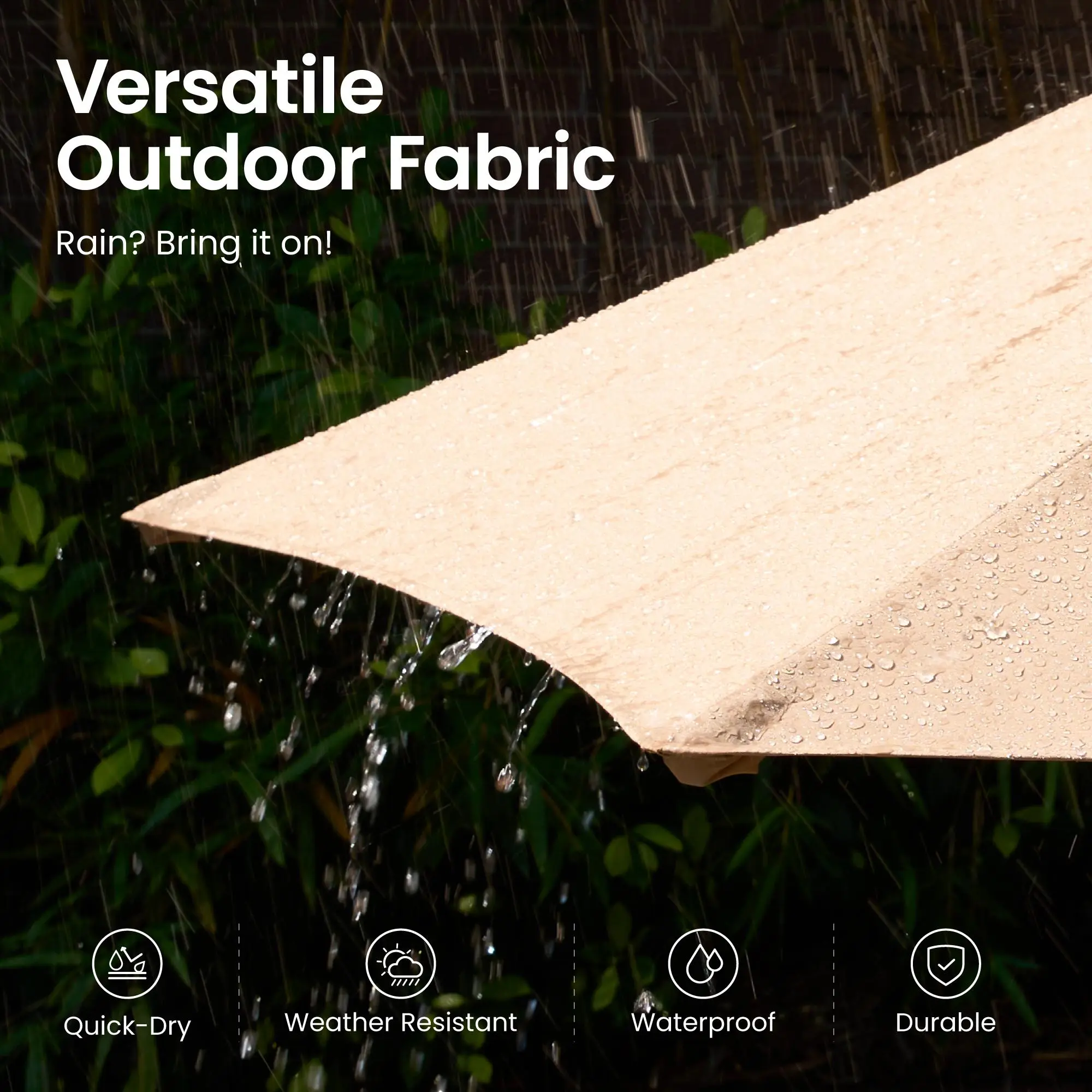Sombrilla de patio de 15 pies con base: impermeable y ajustable-Envío gratis