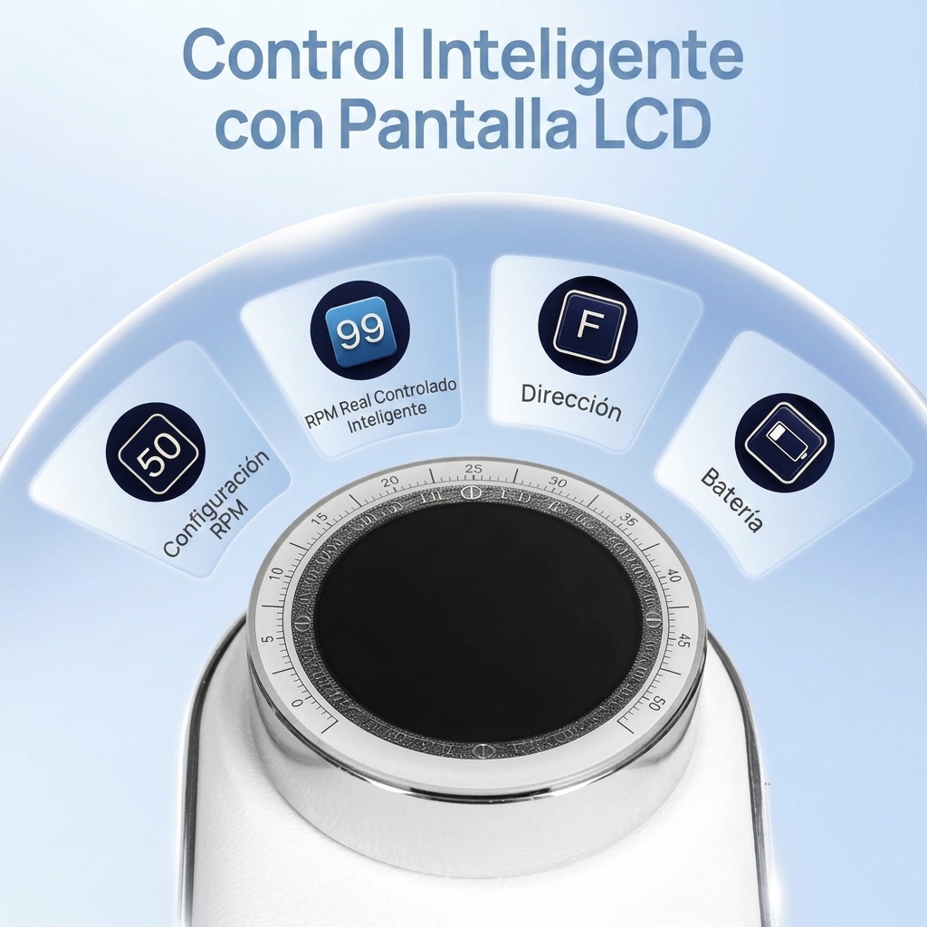 Pulidora de uñas eléctrica profesional, 50.000 RPM, recargable, con modo silencioso por IA y mango de 3 mm de diámetro, parada automática, segura y fiable. Ideal para técnicos de salones de uñas como herramienta y consumible. Dimensiones: 171 mm × 68 mm ×