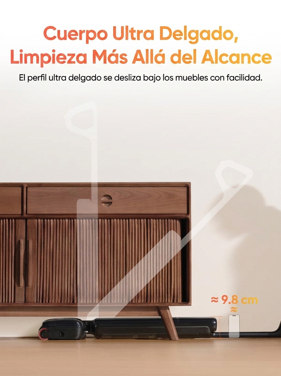 Envío gratuito - Fregadora de suelos multifuncional - Limpieza integral para residuos secos y húmedos, diseño antienredos (cero residuos de pelo, ideal para familias con mascotas), autolimpieza con un solo botón, limpieza plana de 180°, hasta 35 minutos d