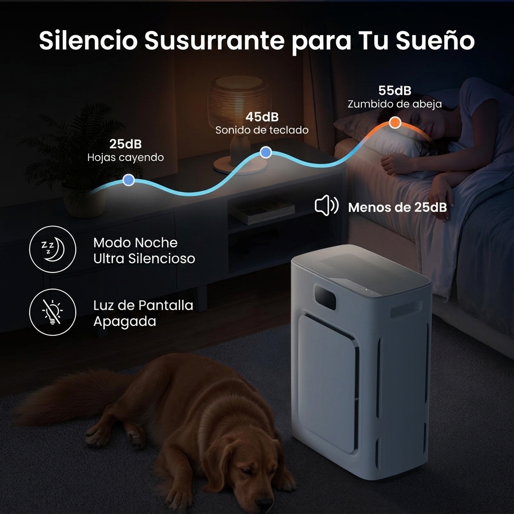 Purificador de Aire para Mascotas con Filtro HEPA H13, Elimina Pelo, Olores y Alérgenos