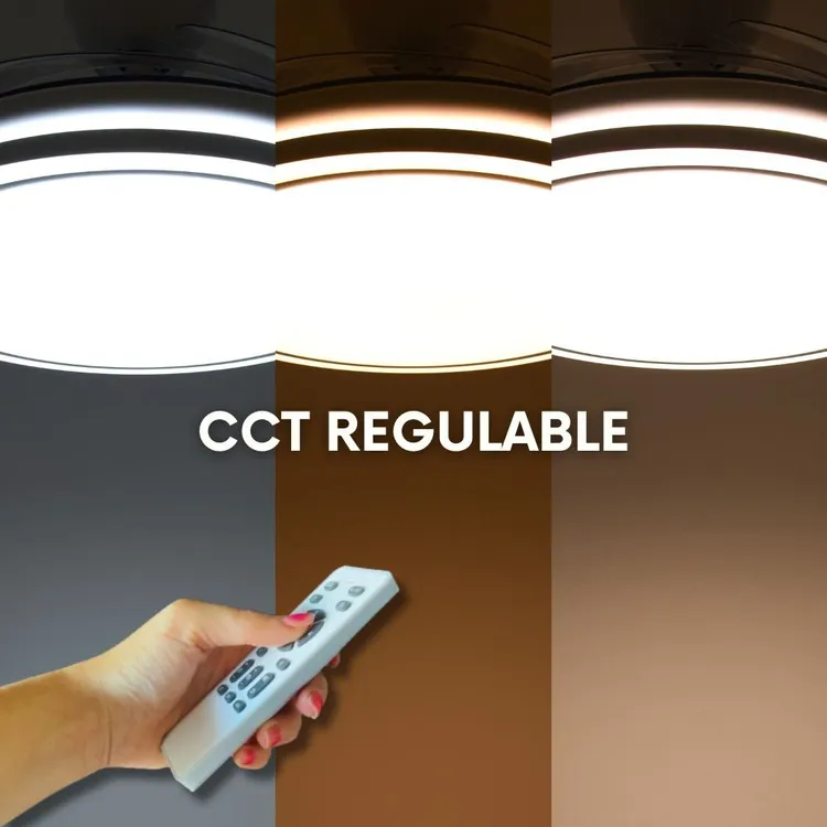 Pack de 2 Ventiladores de Techo con Luz LED, Motor DC 48W, Regulables, 3 Temperaturas de Color, 5280 lm-Envío gratuito