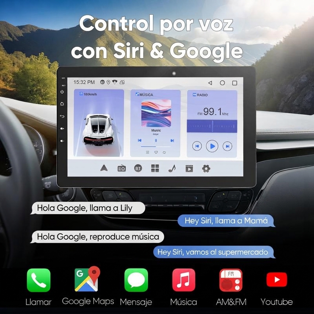 Pantalla táctil giratoria de 10,1 inch para coche, estéreo Single DIN, Android 13, Apple CarPlay/Android Auto inalámbricos, CPU de 4 núcleos, 2 GB de RAM y 32 GB de almacenaje, navegación GPS, sonido Hi‑Fi, Bluetooth 4.2, cámara trasera AHD 720p