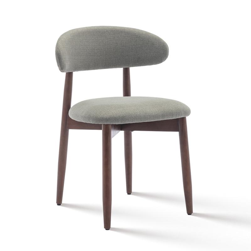 Juego de 2-Silla de Comedor Tapizada Moderna con Madera Natural, Tela de Alta Calidad y Respaldo Ergonómico, Silla Cómoda y Elegante para Comedor, Cocina, Salón, Dormitorio y Oficina
