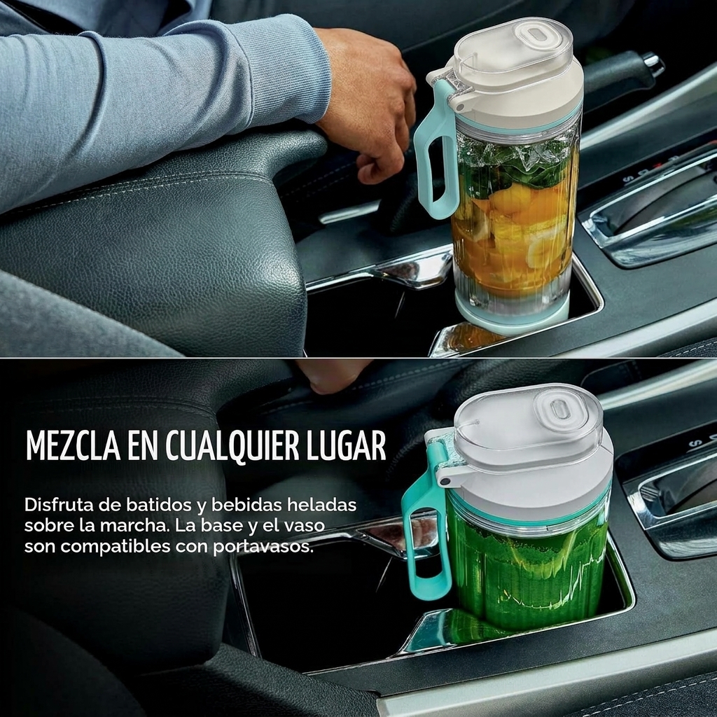 Batidora Portátil Inalámbrica para Batidos, 650 ml, para Smoothies, Bebidas Frías y Hielo, Tapa Antifugas, Sin BPA y Apta para Lavavajillas