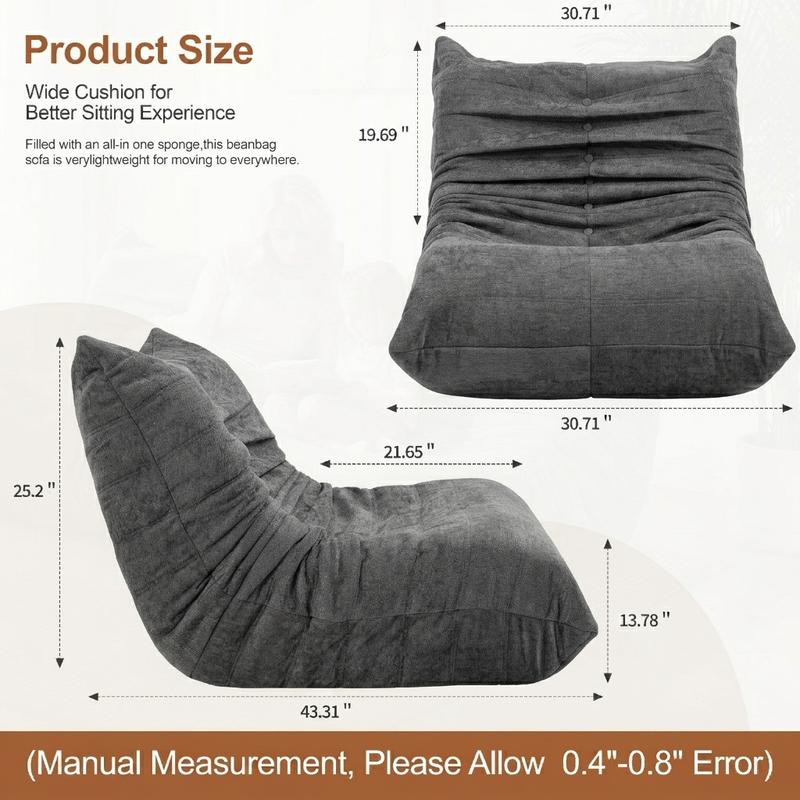 Sillón tipo puf extragrande de espuma viscoelástica verde