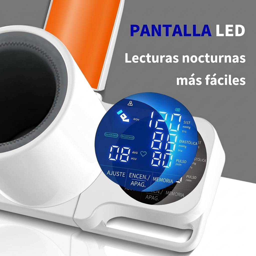 Monitor de presión arterial de brazo, ABS de grado médico, dispositivo inteligente para el hogar, alta precisión, medición con un solo toque, pantalla LED de fácil lectura, ajuste automático de amplio rango, memoria de lectura de 99x2, ajuste consistente,