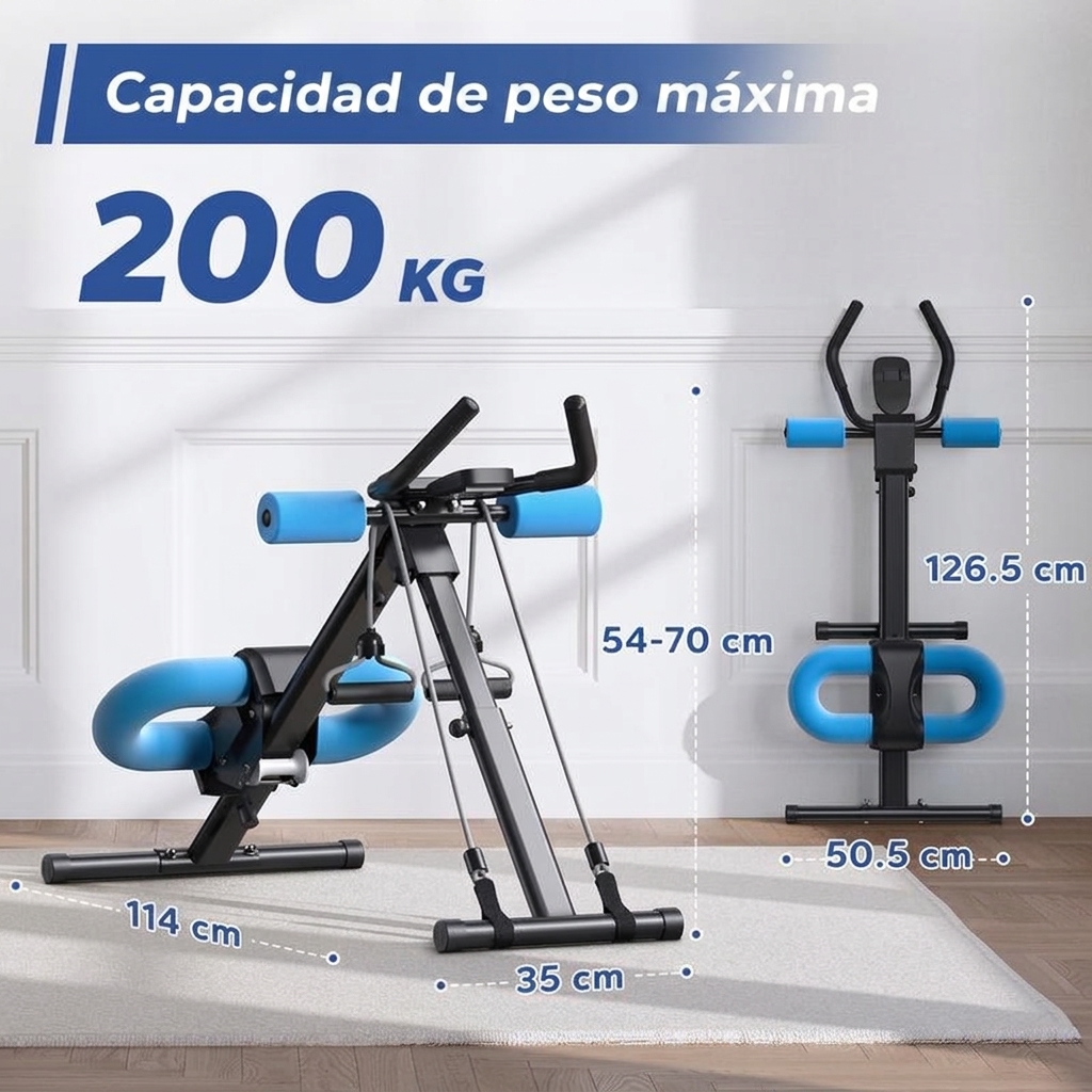 Máquina de entrenamiento Ab ajustable, Monitor LCD, equipo de ejercicio Abdominal plegable, entrenador central, moldeador de glúteos y cuerpo, equipo de Fitness
