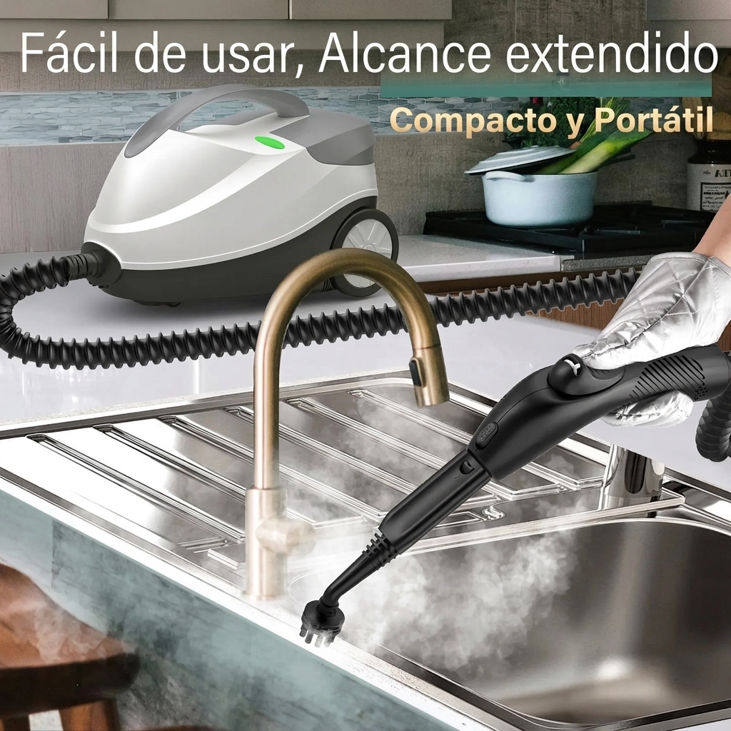 Limpiador a vapor de alta presiónde 1800 W - 28 accesorios