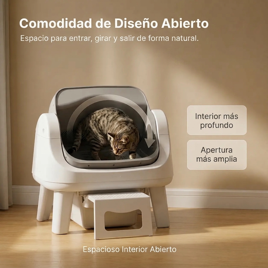 Bandeja sanitaria inteligente: bandeja sanitaria automática con la parte superior abierta