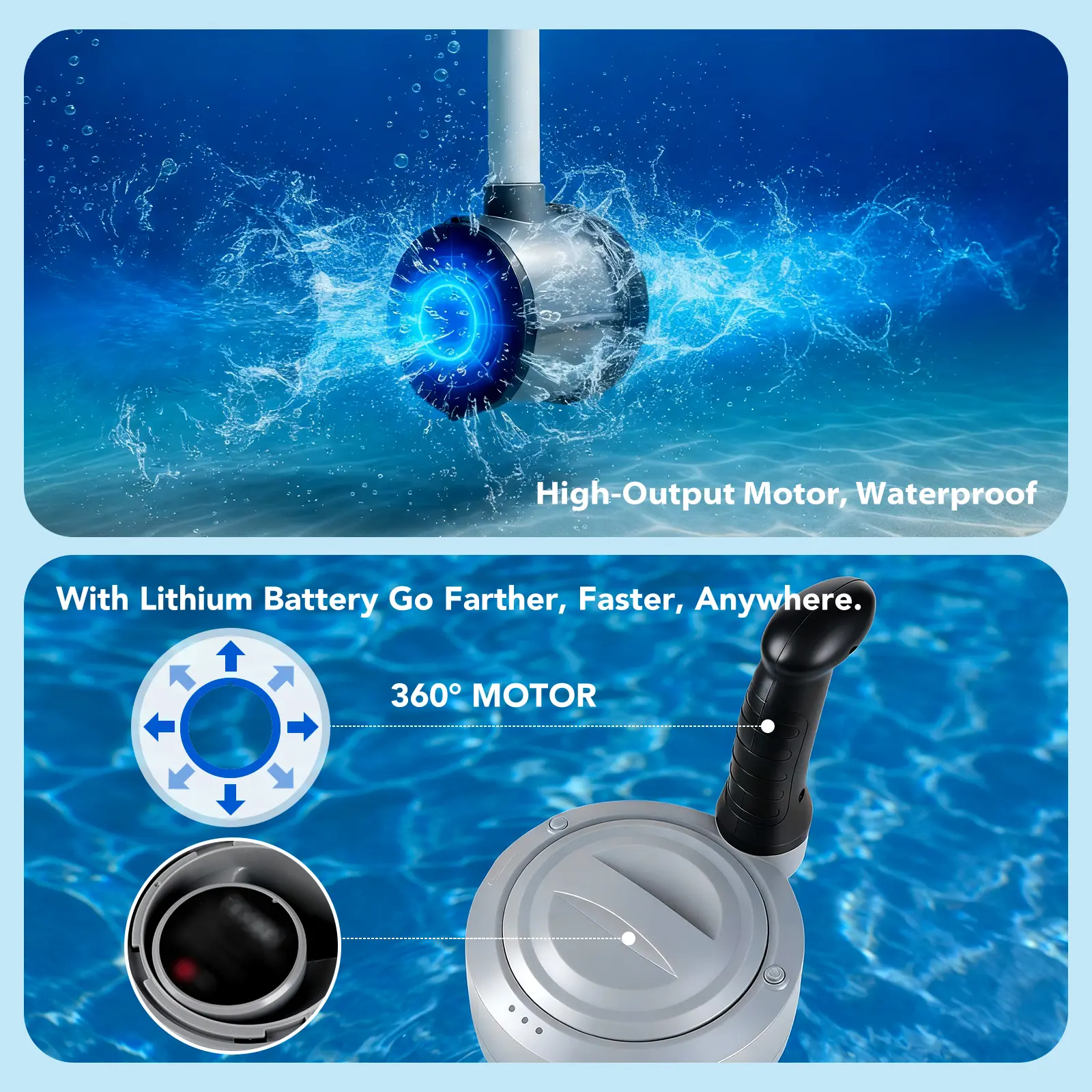 Flotador motorizado para piscina Foxlux, flotador recargable con portavasos: tumbona inflable eléctrica de alta resistencia con un solo motor para adultos y niños; ideal para piscinas, lagos y fiestas.