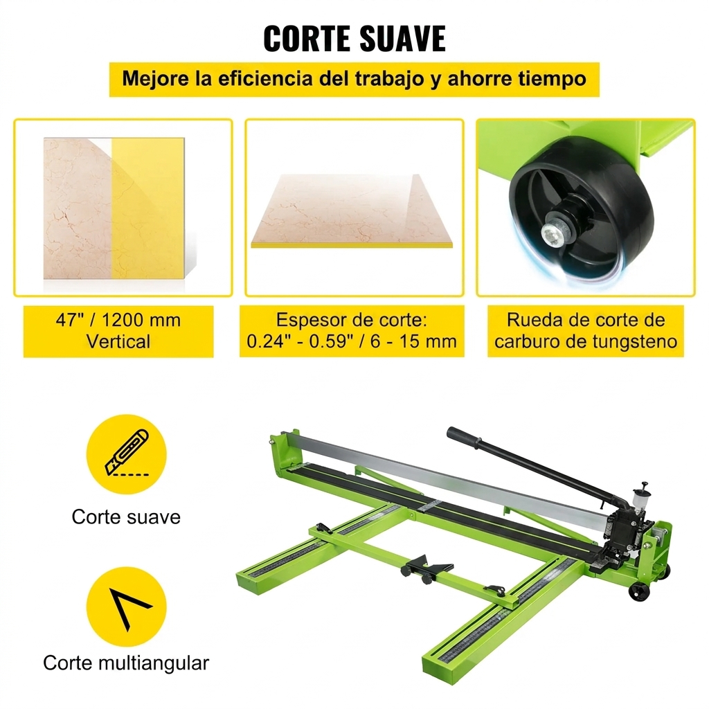 Cortadora de azulejos manual de 32 a 48 pulgadas con guía láser