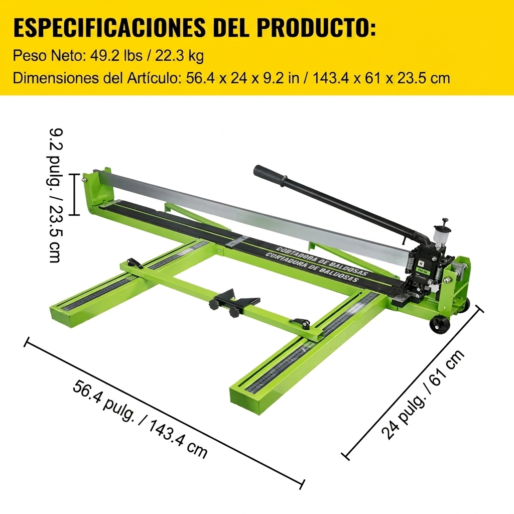 Cortadora de azulejos manual de 32 a 48 pulgadas con guía láser