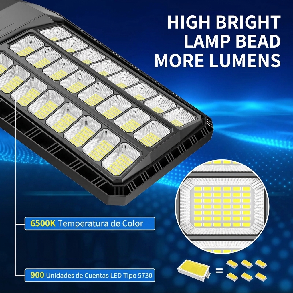 Farola solar para exteriores: del anochecer al amanecer, IP66