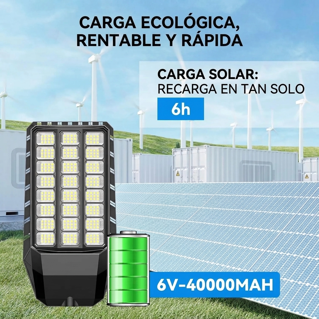 Farola solar para exteriores: del anochecer al amanecer, IP66