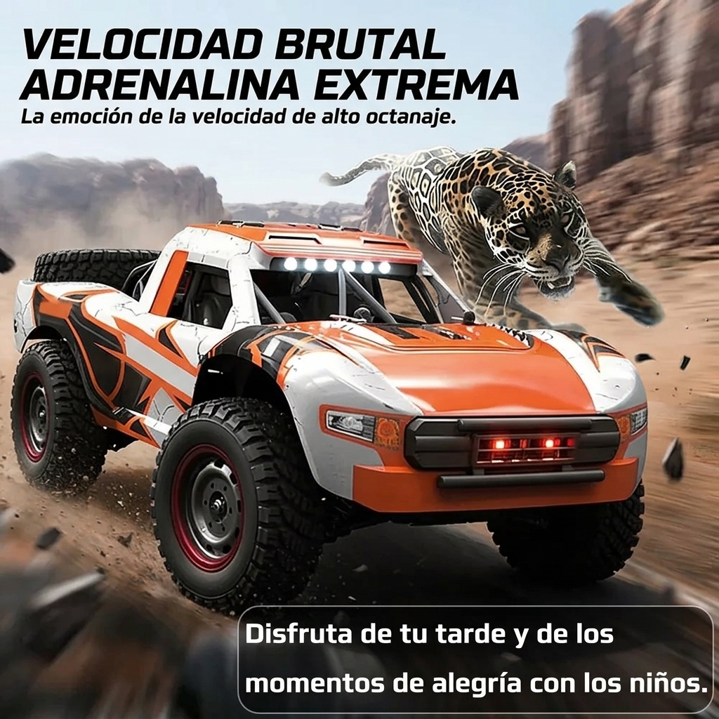 Coche RC todoterreno con motor sin escobillas, tracción 4WD y alta velocidad (más de 70 km/h)