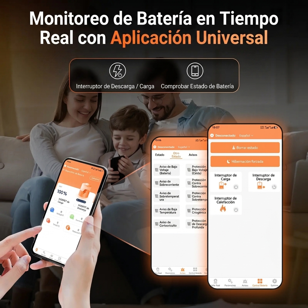 Batería LiFePO4 de 12 V y 320 Ah con Bluetooth para vehículos recreativos y aplicaciones marinas