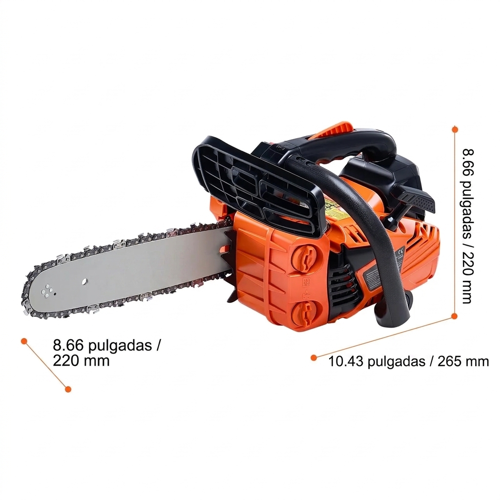 Motosierra de gasolina de 12 pulgadas, 25,4 cc y 1,2 HP: cortadora de árboles ligera
