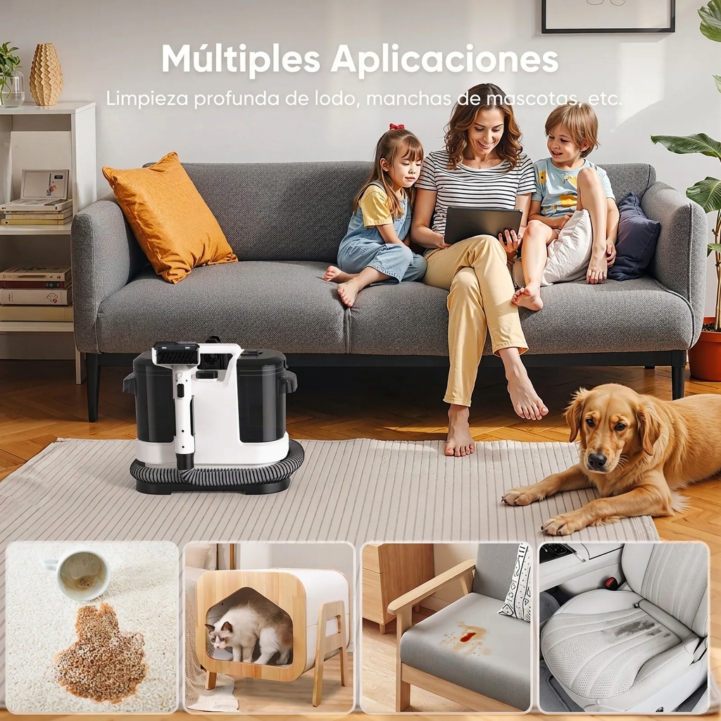 Máquina de limpieza de tapicería: limpieza profunda de sofás y alfombras