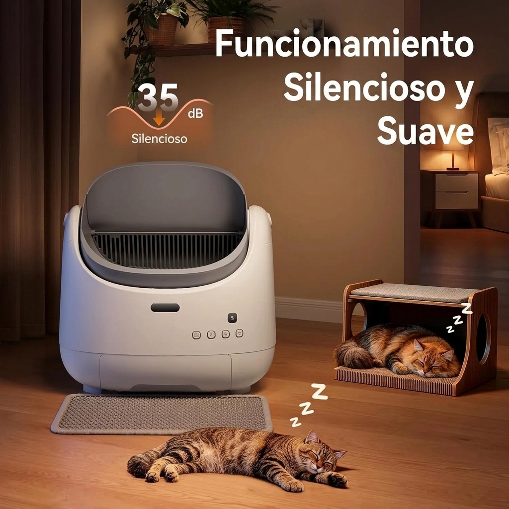 Arenero automático para gatos: autolimpiable, control por aplicación, sin olores-Envío gratis