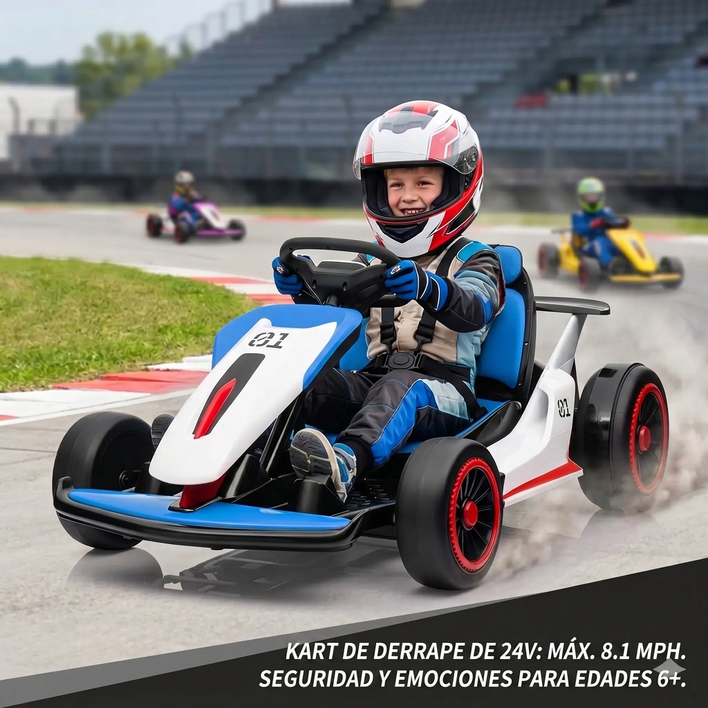 Go-kart eléctrico de derrape para niños - Motores de 200 W