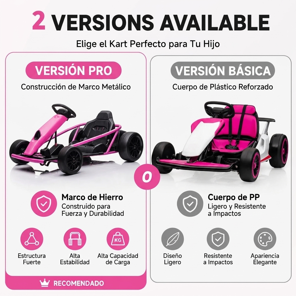 Go-kart eléctrico de derrape para niños - Motores de 200 W