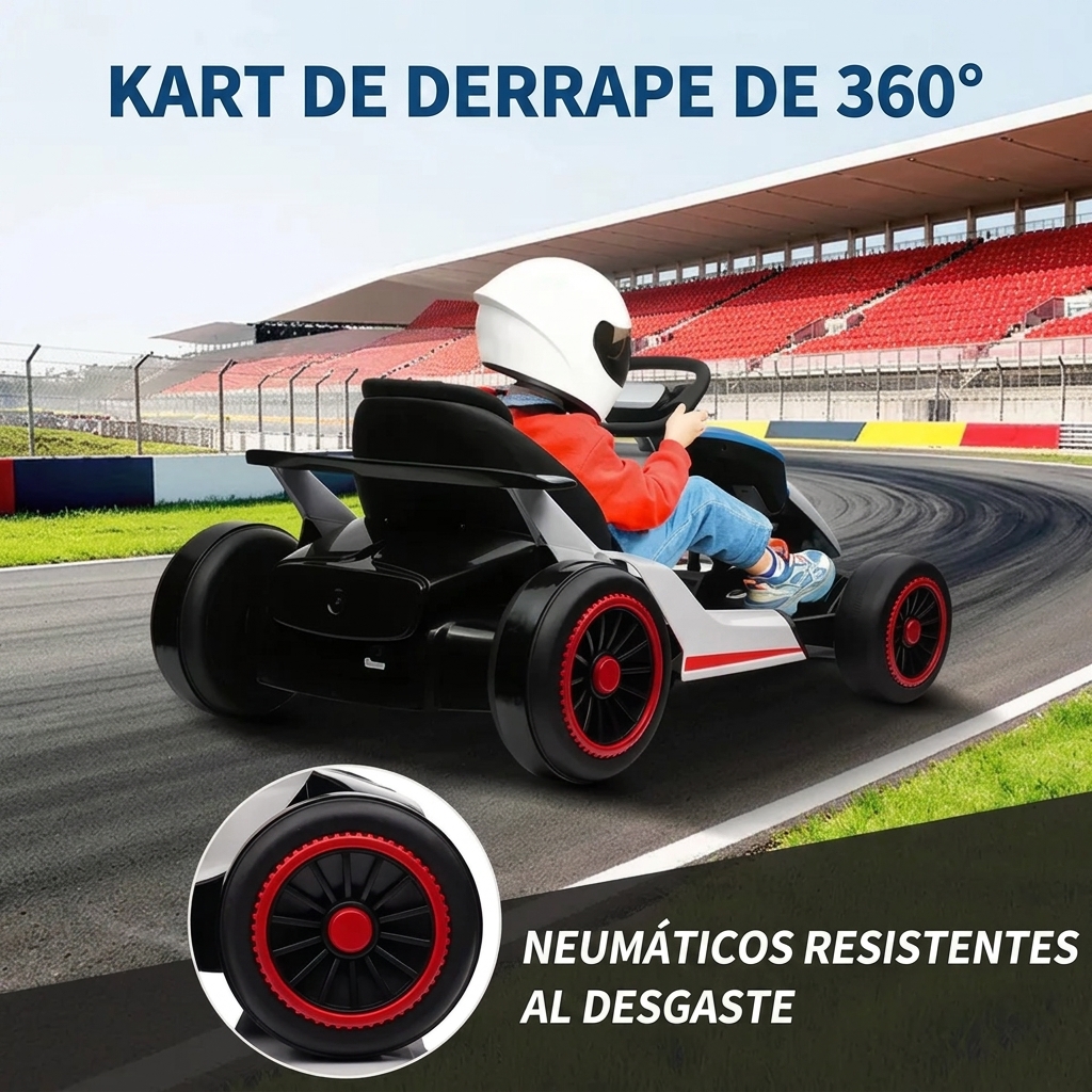 Go-kart eléctrico de derrape para niños - Motores de 200 W