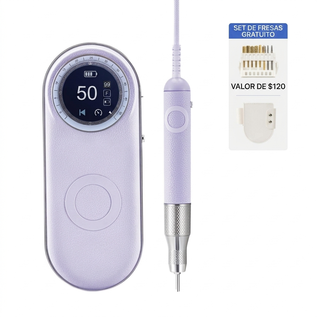 Pulidora de uñas eléctrica profesional, 50.000 RPM, recargable, con modo silencioso por IA y mango de 3 mm de diámetro, parada automática, segura y fiable. Ideal para técnicos de salones de uñas como herramienta y consumible. Dimensiones: 171 mm × 68 mm ×