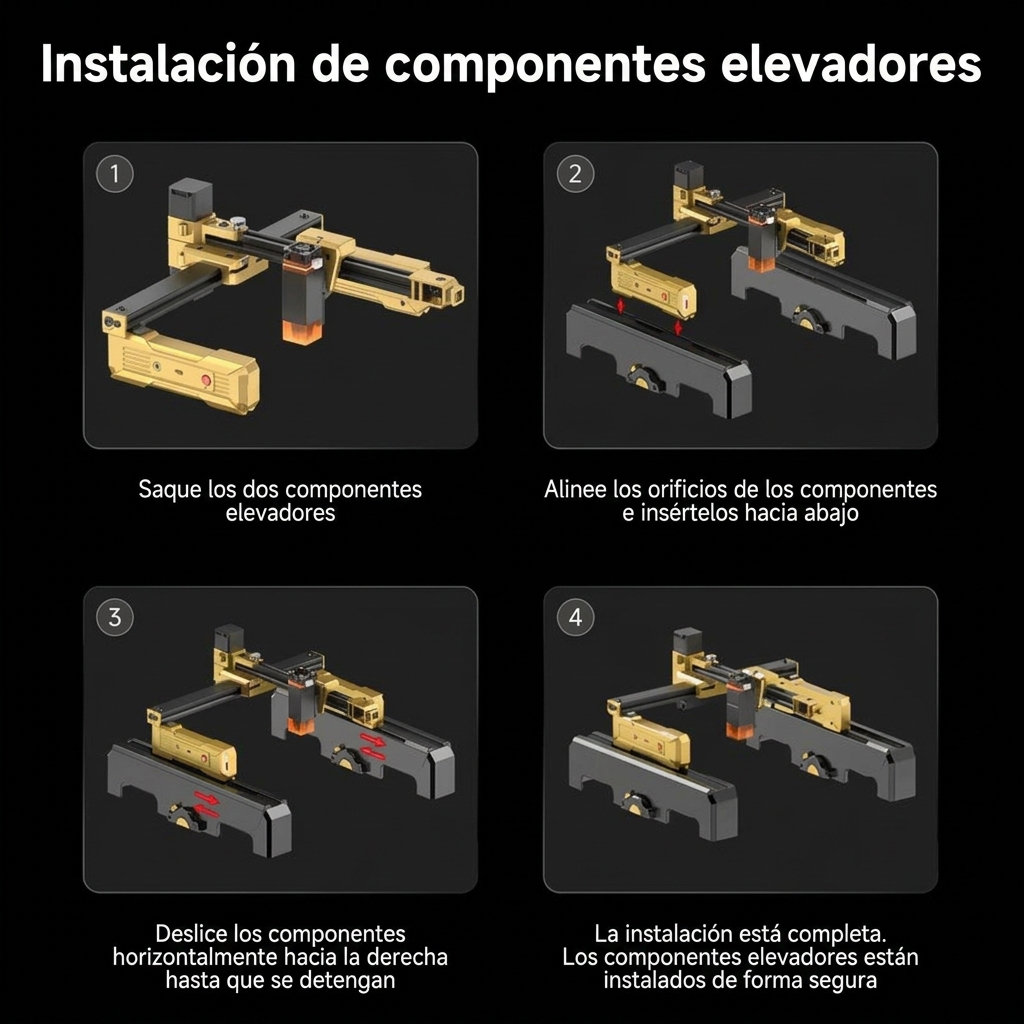 Máquina de grabado láser portátil con Wi-Fi, cuerpo plegable preensamblado, control mediante aplicación, precisión de grabado de 0,01 mm, velocidad de grabado de 10000 mm/min, apta para diversos materiales como madera, cuero, metal y acrílico; una potente