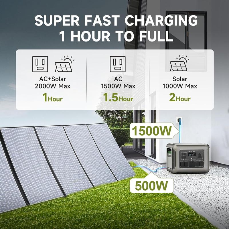 Estación de energía portátil 2016Wh, 2500W, LiFePO4, 230V/50Hz, carga rápida en 1,5 h, para hogar y camping