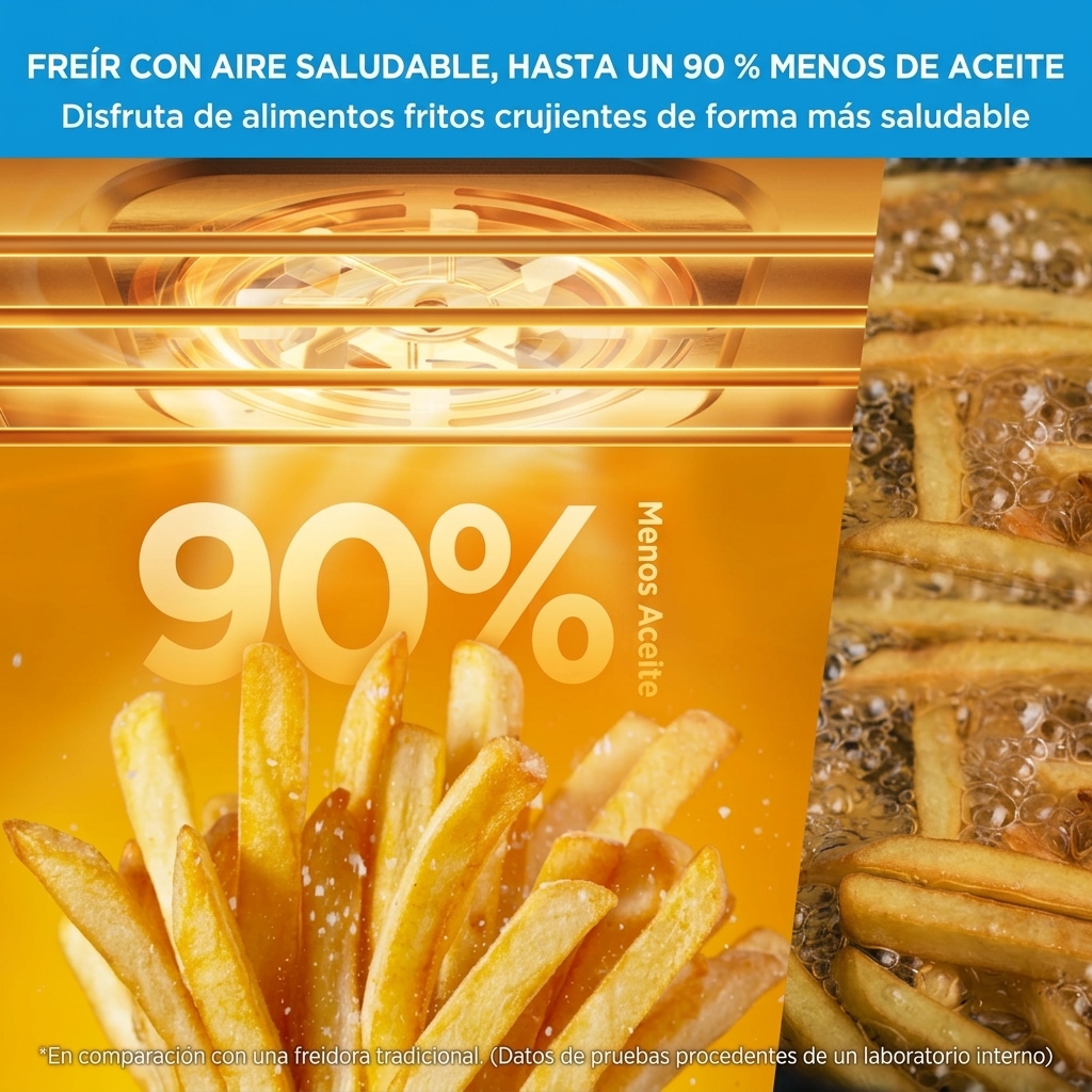 [Consejos de cocina 2026] Freidora de aire y horno combinados de doble puerta estilo francés, capacidad súper grande de 26,4 cuartos, freidora de aire y horno de encimera multifuncional 10 en 1, velocidad de cocción aumentada en un 25%, consumo de aceite 