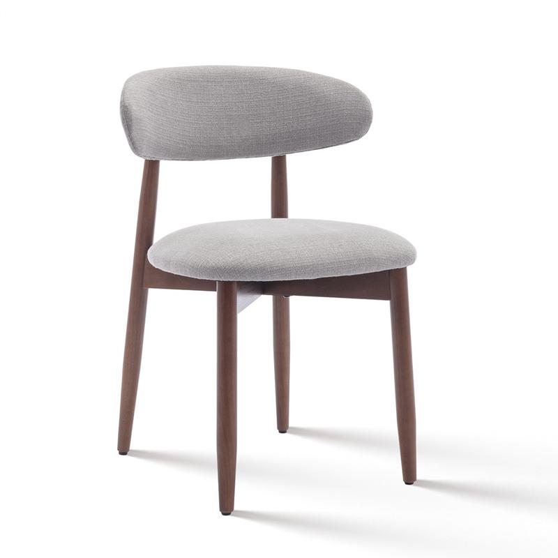Juego de 2-Silla de Comedor Tapizada Moderna con Madera Natural, Tela de Alta Calidad y Respaldo Ergonómico, Silla Cómoda y Elegante para Comedor, Cocina, Salón, Dormitorio y Oficina