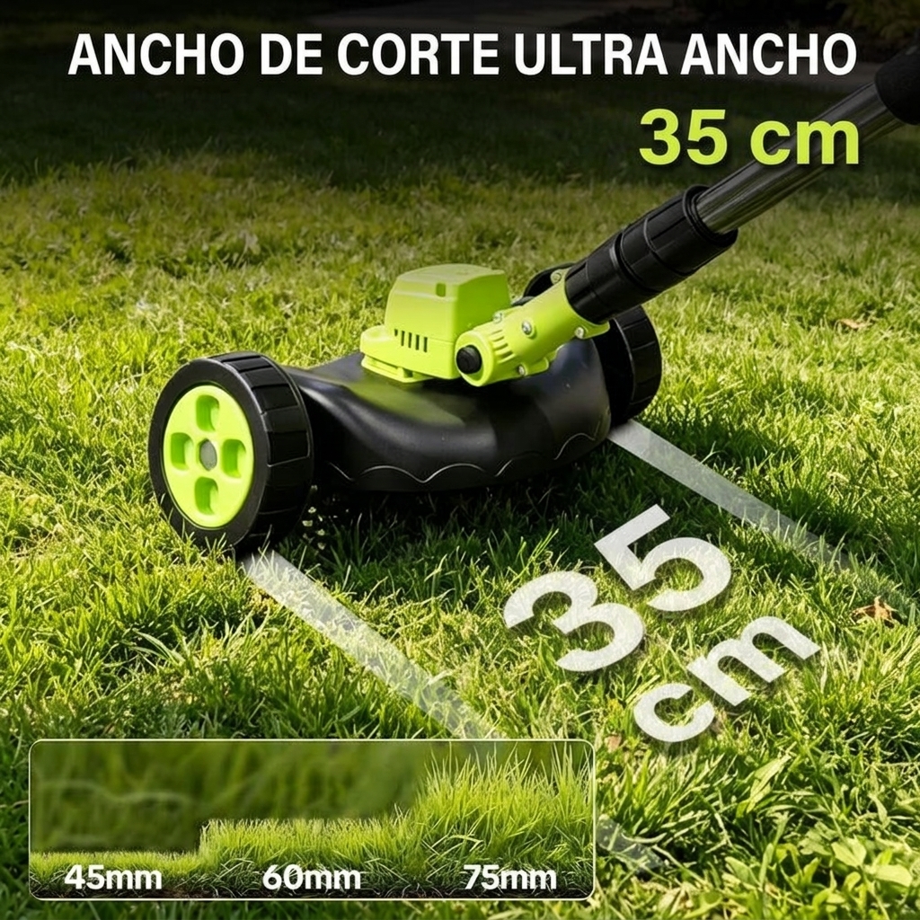 Cortabordes eléctrico inalámbrico, 3 accesorios de corte diferentes para recortar el césped y perfilar bordes, con 2 baterías y diseño ligero; ideal para patios y jardines.