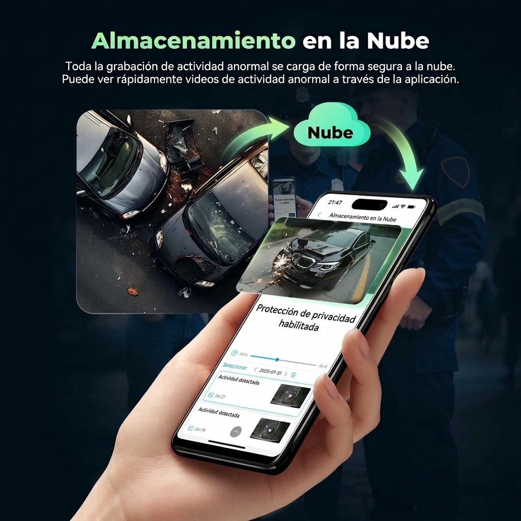 Cámara de Seguridad para Coche 4G LTE sin Suscripción, Vista Remota en Tiempo Real, GPS, Monitorización 24/7, Alertas Inteligentes y Grabación en la Nube