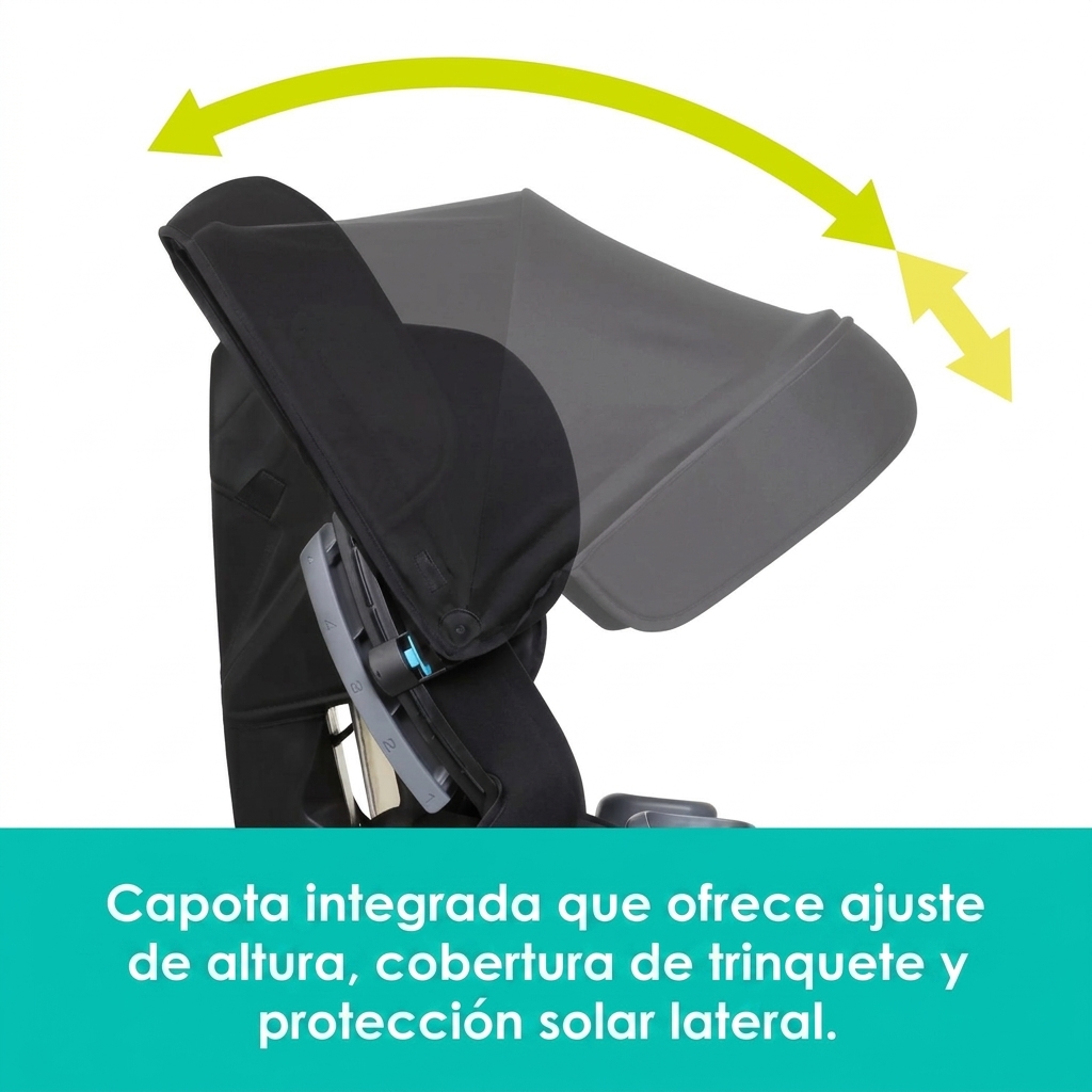 Silla de coche para bebé convertible ajustable 4 en 1 de alta gama con parasol integrado y protección contra impactos laterales.