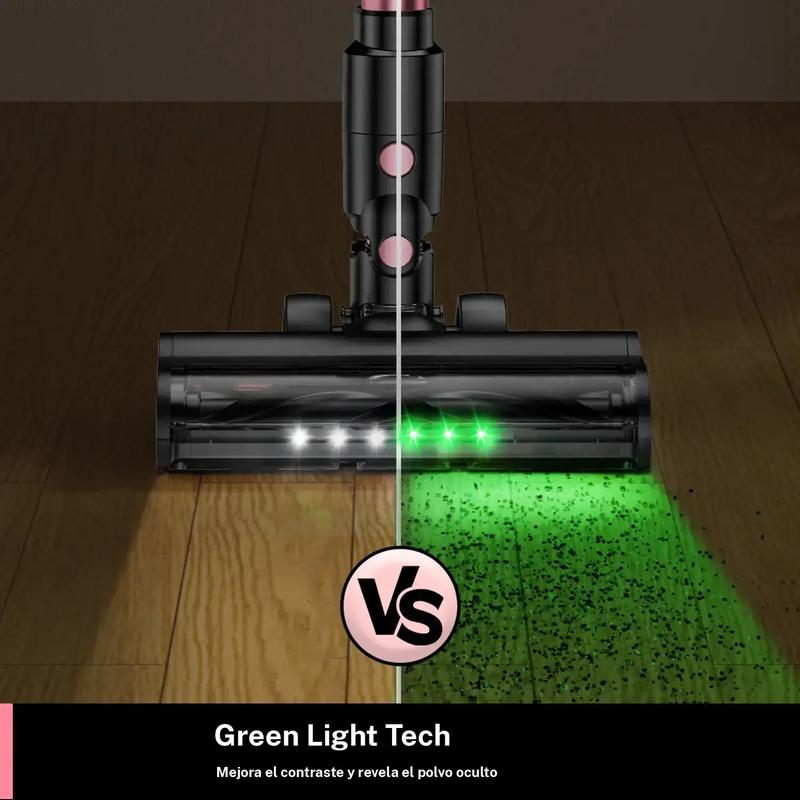 Aspiradora sin cable, recargable e inalámbrica, potente succión, ligero, pantalla LED, 3 modos de succión, batería desmontable, para suelos duros, alfombras y pelo de mascotas