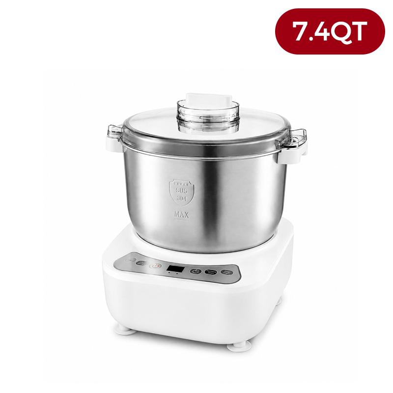 Máquina para Hacer Masa de Pizza y Pan, Amasadora Eléctrica 7L con Función de Fermentación, Bol de Acero Inoxidable 304, Tapa Extraíble y Panel Táctil, Ideal para Pizza Casera**