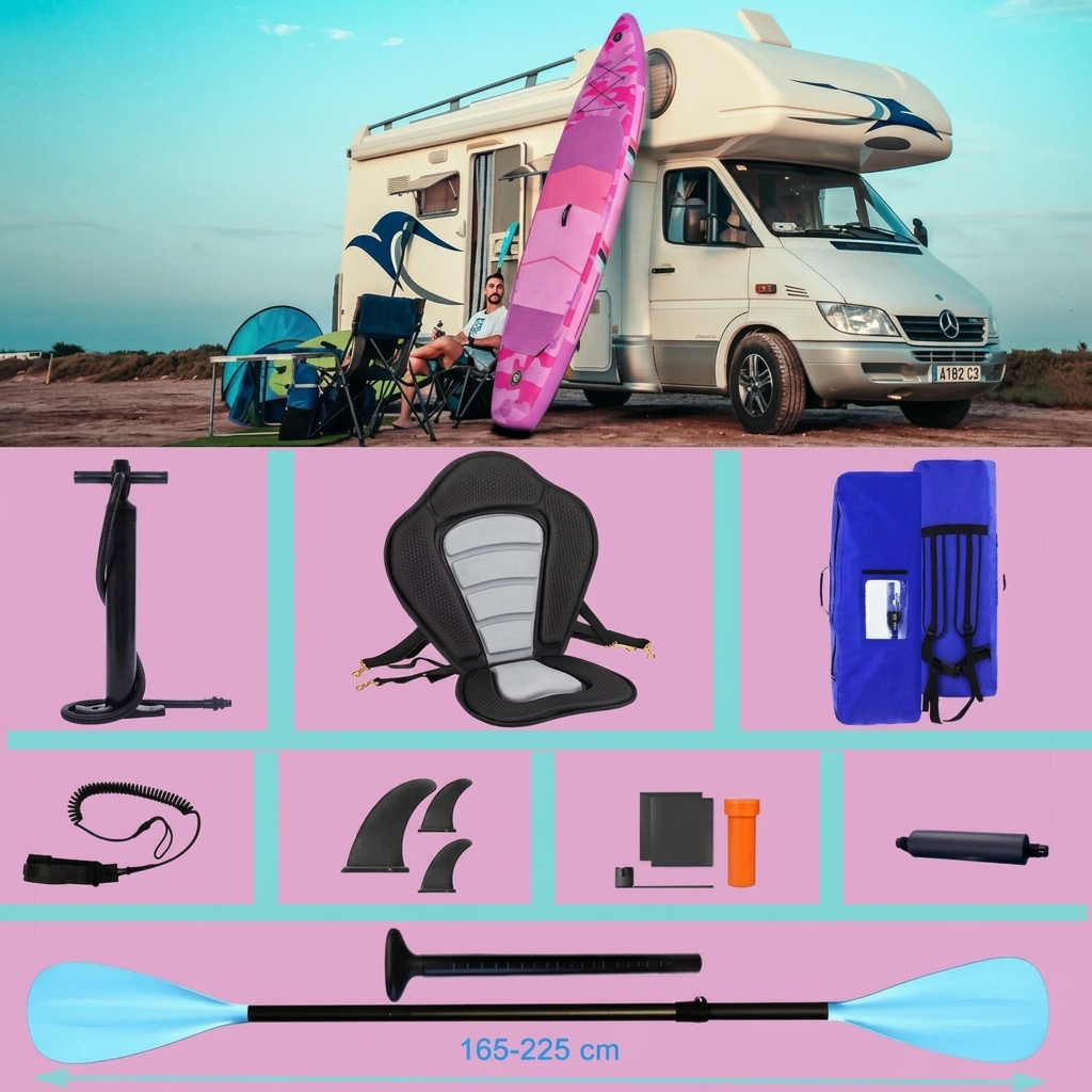 Tabla de paddle surf hinchable (SUP), set con accesorios completos, 330 x 76 x 15 cm, capacidad de carga hasta 150 kg