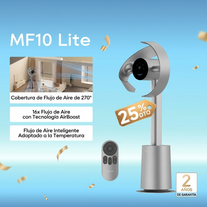 Ventilador de torre sin aspas de 270°, circulación de aire de 270° en toda la habitación, ventilador de suelo inteligente con función de sincronización de temperatura TempSync, tecnología de mejora del flujo de aire AirBoost, 10 velocidades, 3 modos, filt
