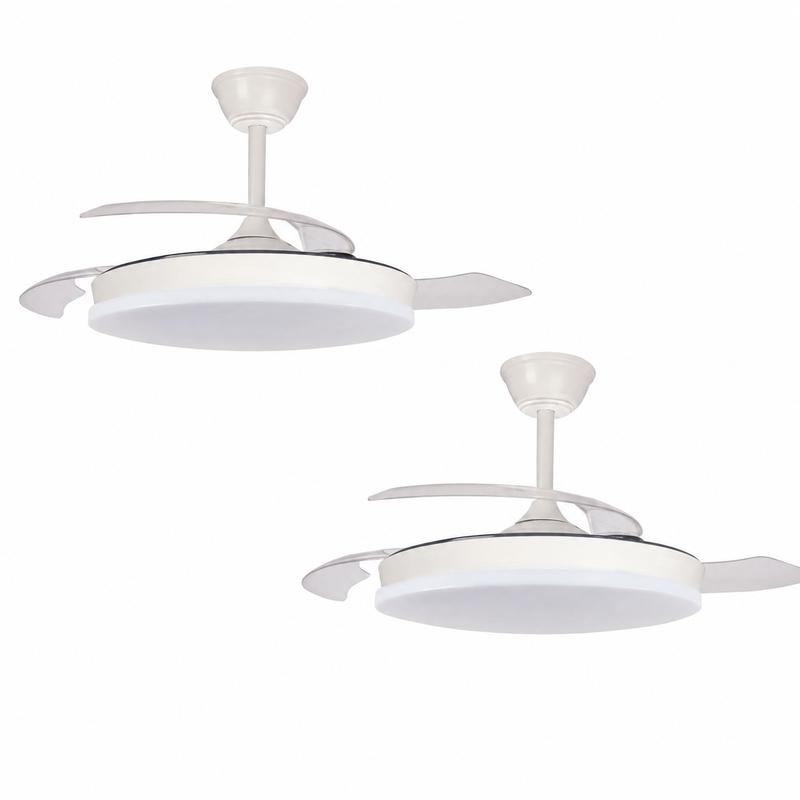 Pack de 2 Ventiladores de Techo con Luz LED, Motor DC 48W, Regulables, 3 Temperaturas de Color, 5280 lm-Envío gratuito