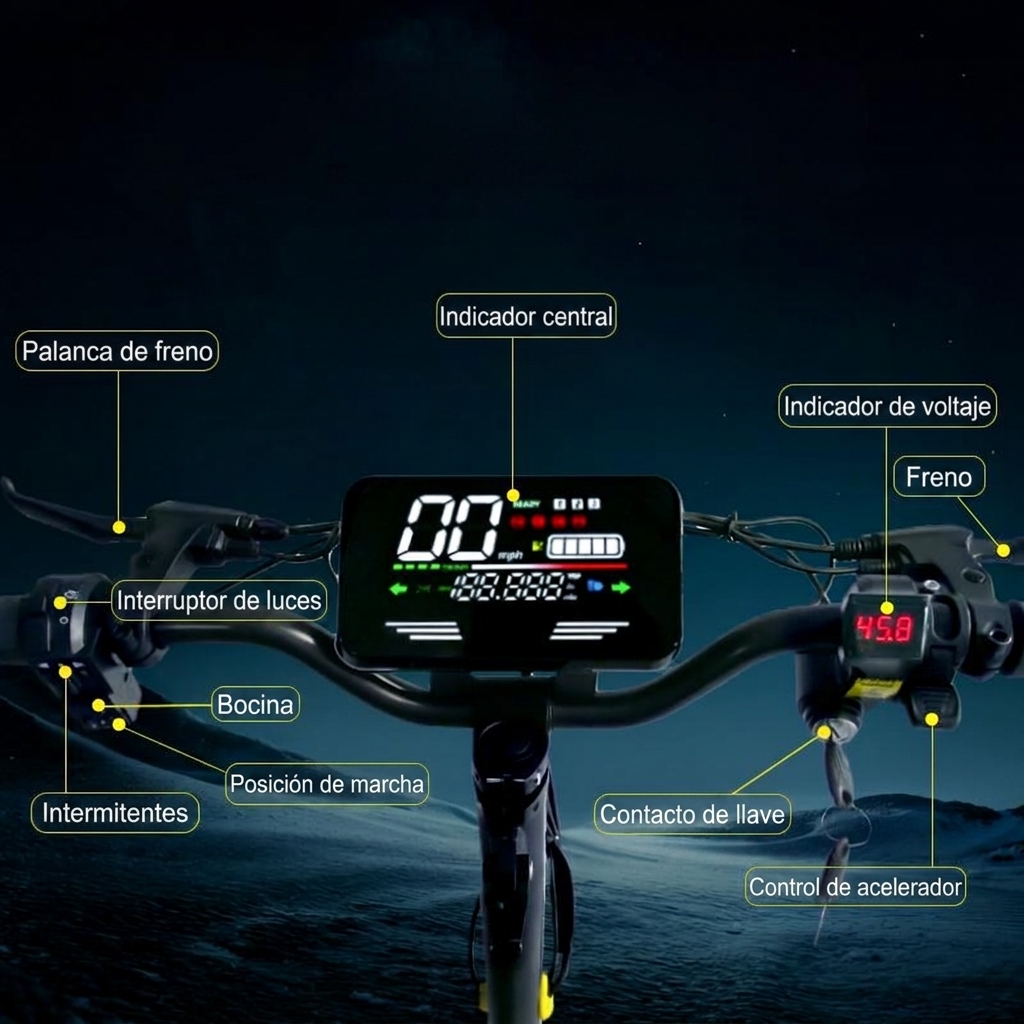 Patinete eléctrico todoterreno, potente motor de 1200 W, velocidad máxima de 48 km/h, autonomía de 32 a 64 km, se pliega en 3 segundos, capacidad de carga máxima de 150 kg, doble amortiguación, patinete eléctrico todoterreno plegable.