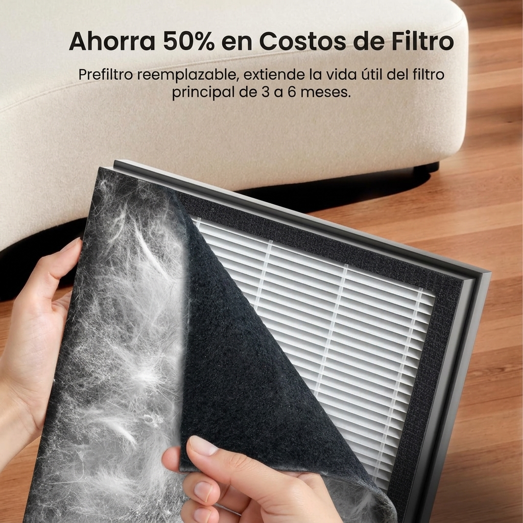 Purificador de Aire para Mascotas con Filtro HEPA H13, Elimina Pelo, Olores y Alérgenos