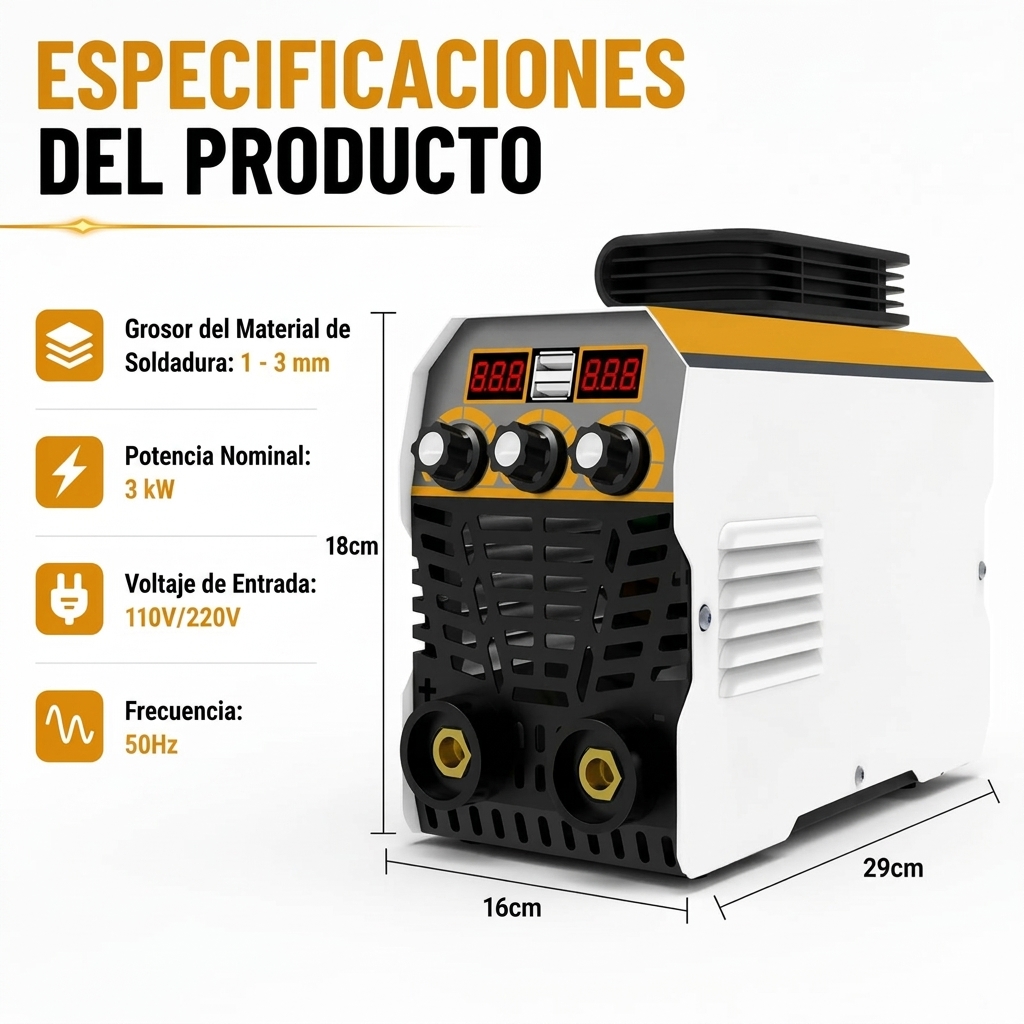 Soldador Inverter MMA 155A 230V, Soldador Portátil con Pantalla Digital y Kit de Electrodos, Máquina de Soldar para Reparaciones, Metal y DIY