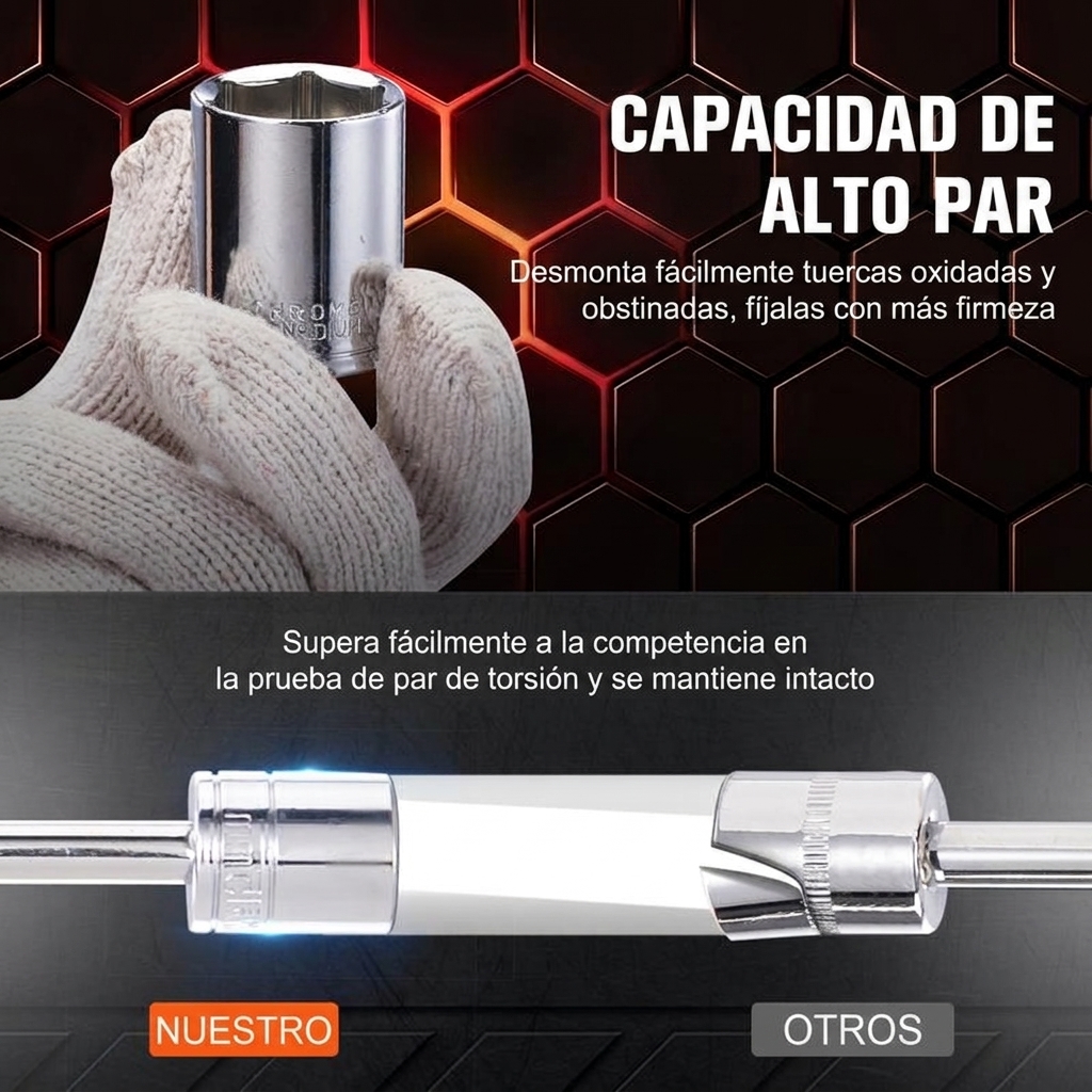 Envío gratis - Juego de herramientas y llaves de vaso para reparación de automóviles - Incluye 450 piezas (en medidas imperiales y métricas) de llaves de vaso profundas y estándar de 1/4", 3/8" y 1/2", con puntas, llaves hexagonales, llaves combinadas y d