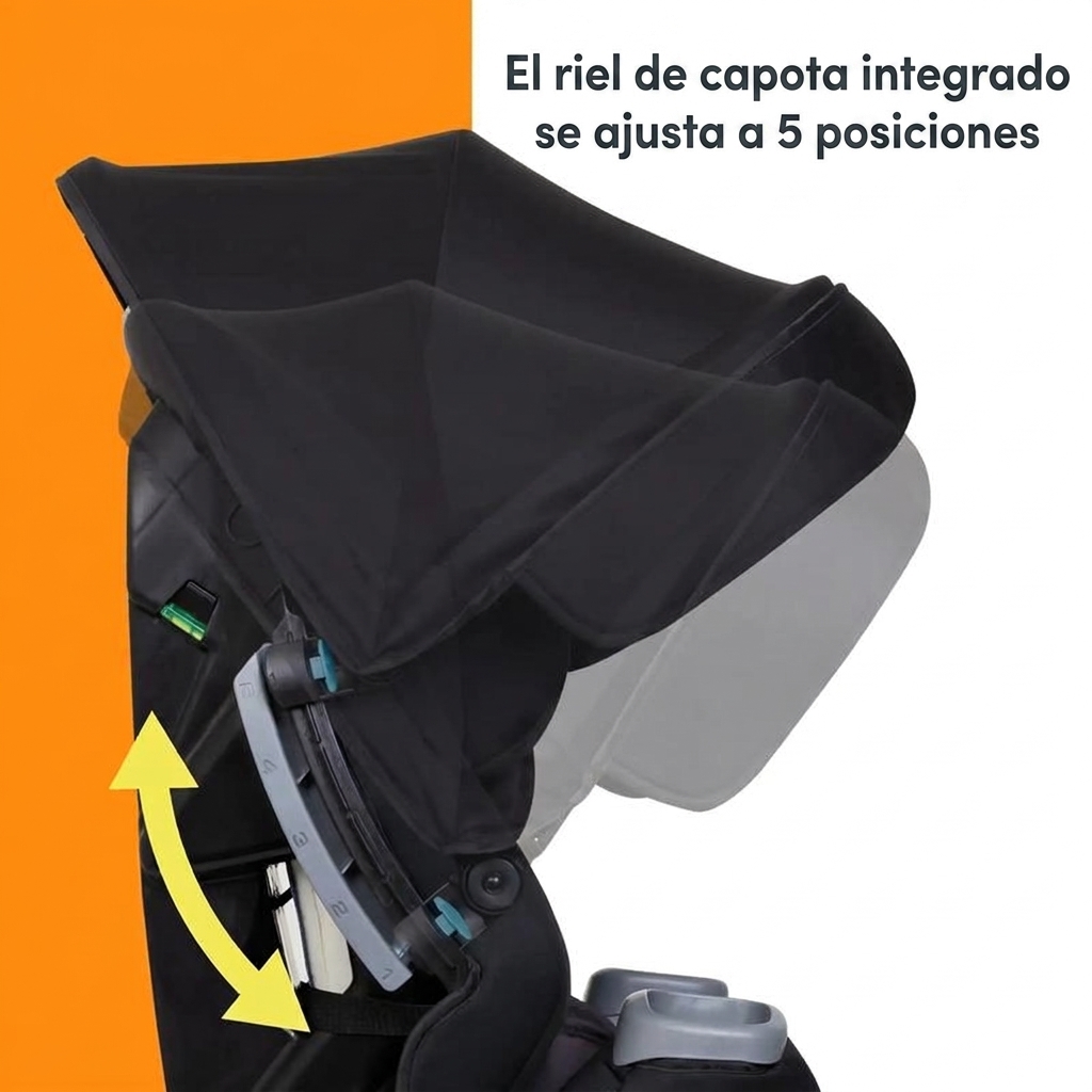 Silla de coche para bebé convertible ajustable 4 en 1 de alta gama con parasol integrado y protección contra impactos laterales.