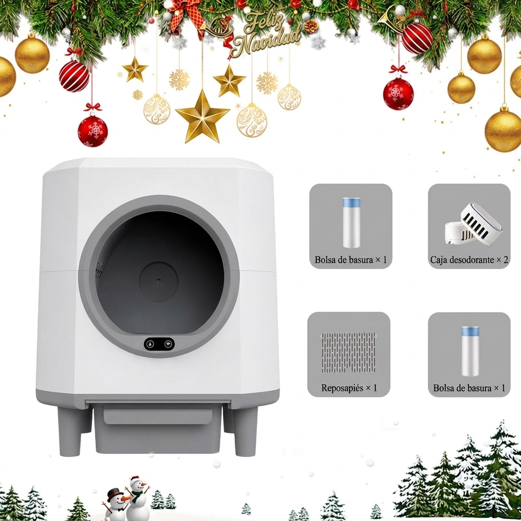 Smart Low-Noise Automatic Self-cleaning Household Cat Litter Box 80L,Hands-Free,Smart Sensors Safety Protection,Easy Setup,Odor-Free,APP Control,Multi-Cat Home,Cat Companion