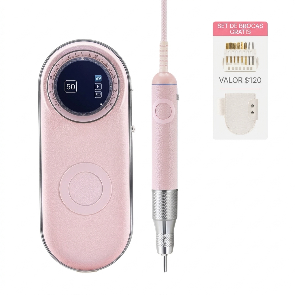Pulidora de uñas eléctrica profesional, 50.000 RPM, recargable, con modo silencioso por IA y mango de 3 mm de diámetro, parada automática, segura y fiable. Ideal para técnicos de salones de uñas como herramienta y consumible. Dimensiones: 171 mm × 68 mm ×