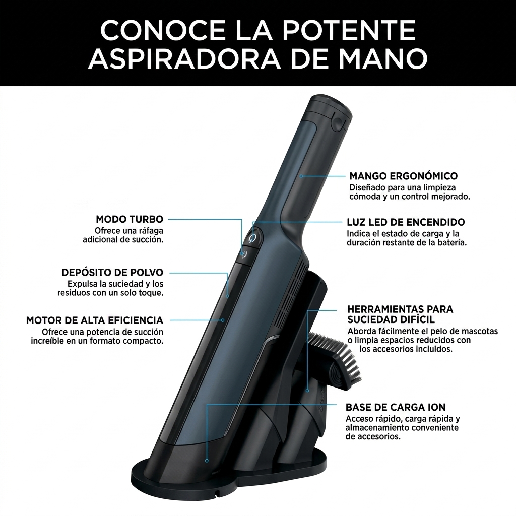 Aspiradora portátil inalámbrica de mano - Envío gratis