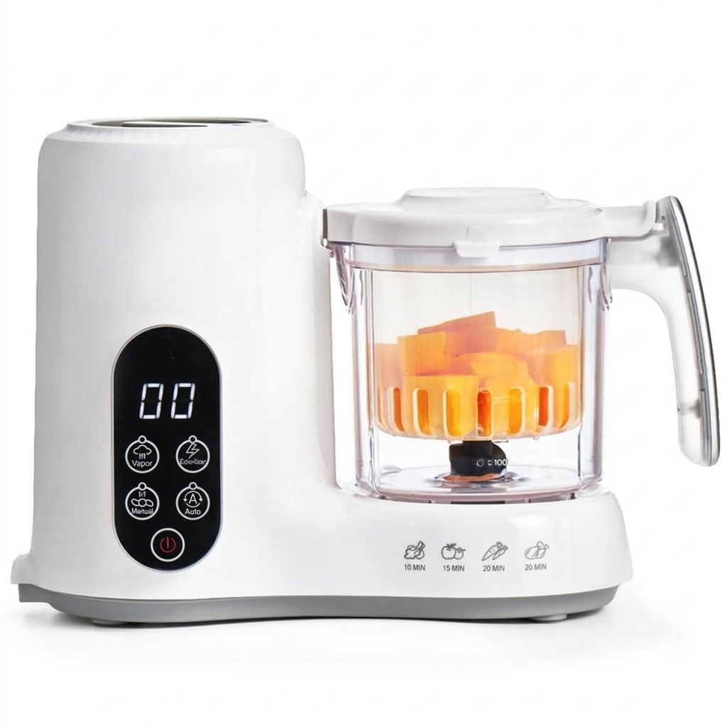 Máquina para preparar y procesar alimentos para bebés con cesta de vapor | Vaporera, batidora y máquina para hacer purés caseros | Vaporización, batidora y molinillo automáticos | Sin BPA | Para bebés de 6 meses en adelante