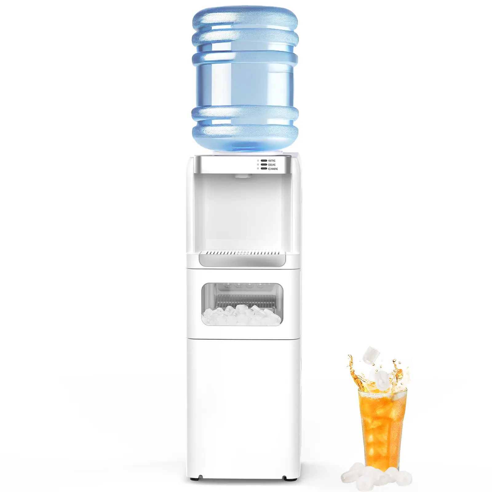 Dispensador de agua COWSAR con máquina de hielo: enfriador de agua fría y caliente